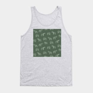 Dark Sage Green Indian Elephants Tank Top